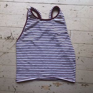 Crop Tank Top with Stripes